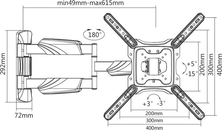 Actual product image Value LCD/TV wall mount (Wall, 55")