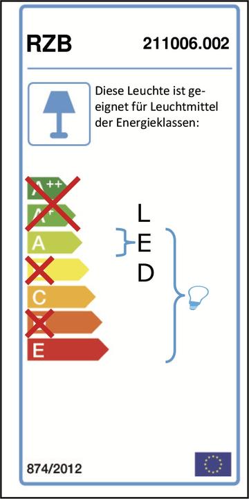 Energie-Label RZB Opalglasleuchte (610 lm, E27)