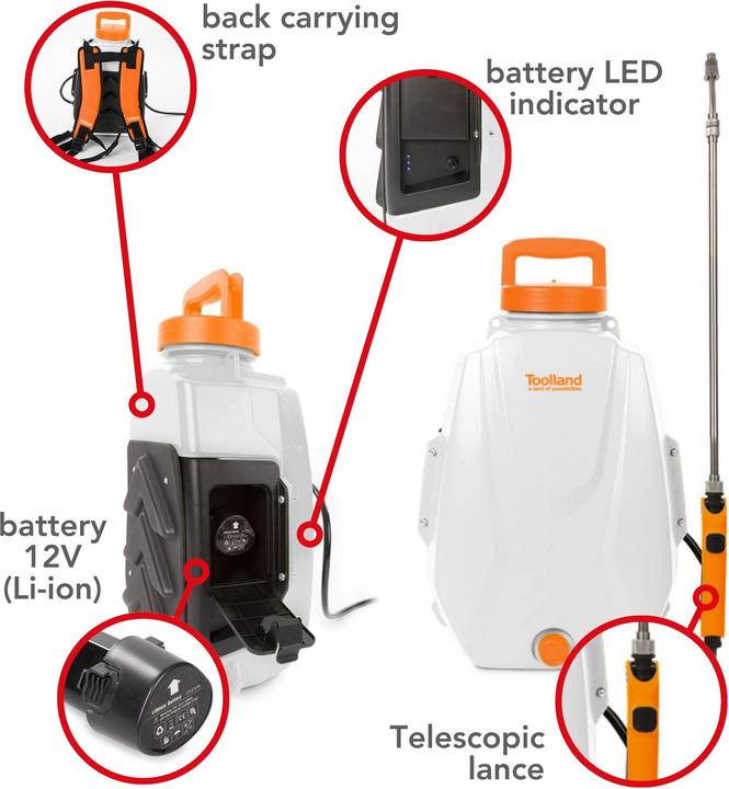 Actual product image Garden Lights Battery Powered Backpack Pressure Sprayer - 12 L (12 l)