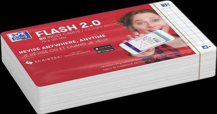 Image du produit Oxford 80 flashcards FLASH 2.0 - 7 (A7, 250 g/m², 80 x)