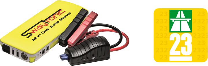 Produktbild Swaytronic All in One Jump Starter 2.0 mit Autobahnvignette 2023 (600 A, 18000 mAh)