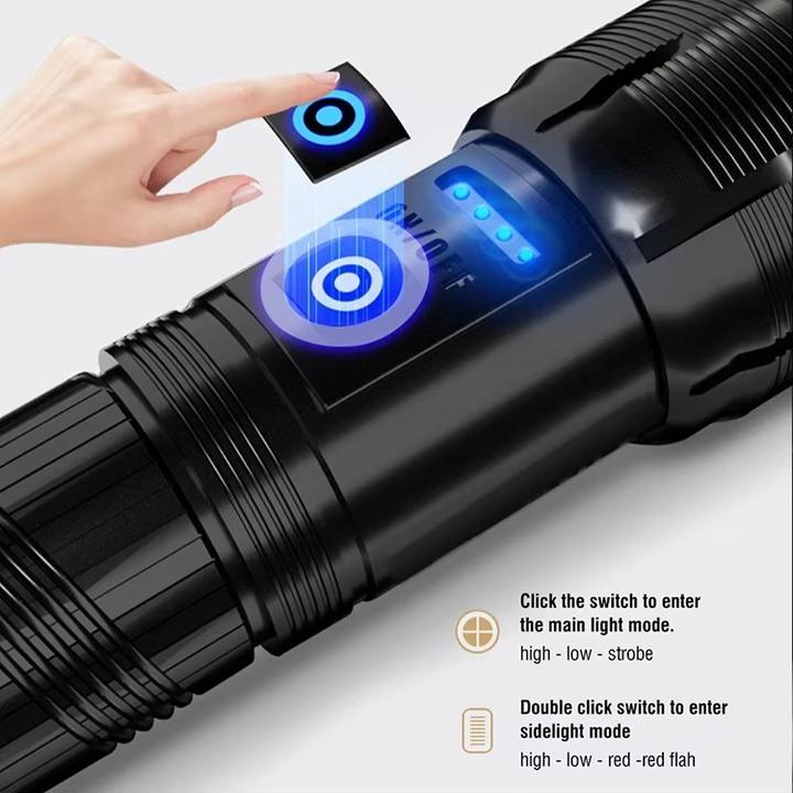 Image du produit Boruit Lampe de Poche LED 1500 Lumens Ultra Brillante - Alliage d'Aluminium - USB-C (1500 lm)