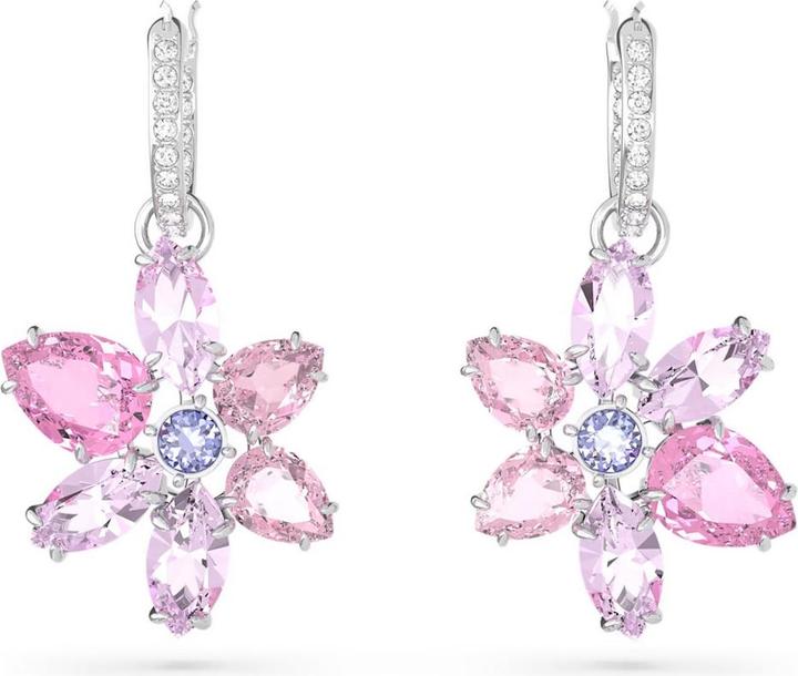 Swarovski Gema Drop Boucles d'oreilles Différentes tailles Fleur Rose (Métal Swarovski)