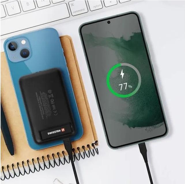 Immagine prodotto Swissten Power Bank wireless magnetica (5000 mAh, 20 W, 18.50 Wh)
