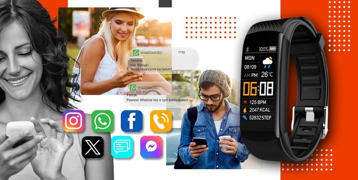 Produktbild Giewont Fit&GO Duo GW200-9 Smartband – Schwarz + Orangefarbenes Power-Armband
