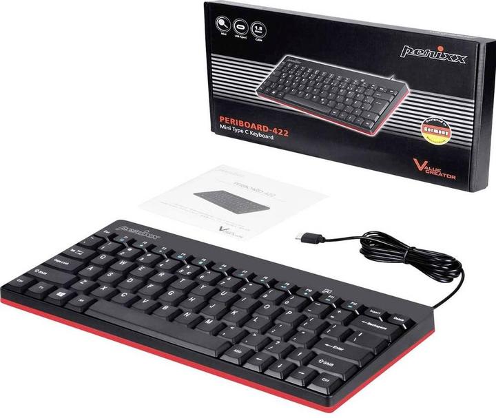 Actual product image Perixx USB keyboard German, QWERTY Black USB port (DE, Cable)
