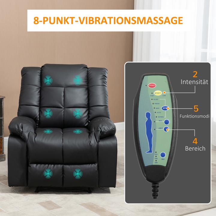 Produktbild Homcom Massagesessel mit Liegefunktion und Fernbedienung