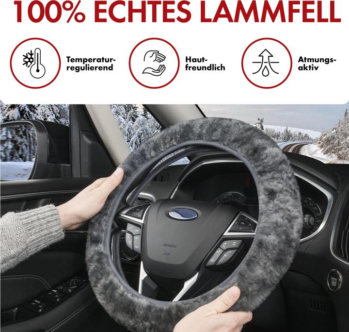 Produktbild Walser Lenkradhülle aus Lammfell, anthrazit