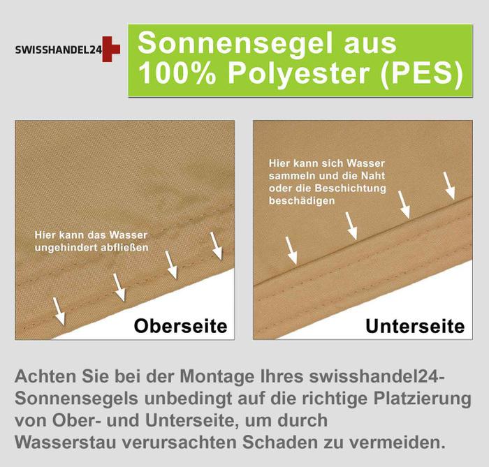 Image du produit Swisshandel24 Voile d'ombrage imperméable rectangulaire 3x5m, taupe