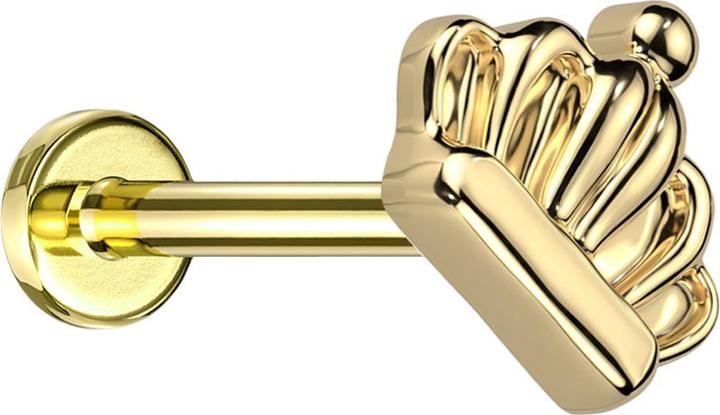 Produktbild Star Piercing Micro Labret Innengewinde vergoldet Krone vergoldet (ohne Messing, Titan G23)