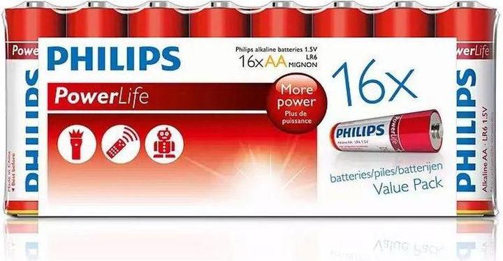 Philips Batterie Batterie Power Alkaline AA 16 Stück (16 Stk., AA)