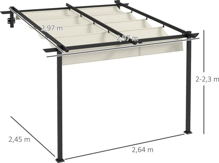Image du produit Outsunny Pergola avec un toit en toile rétractable (297 cm, 297 cm)