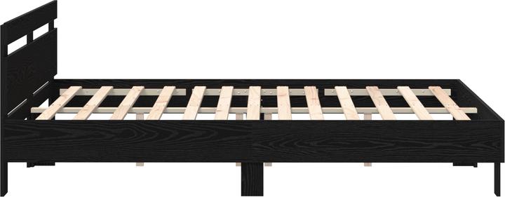 Produktbild VidaXL Eichen Bettgestell Schwarz Eiche Massivholz Eiche 180 x 200 cm (180 x 200 cm)