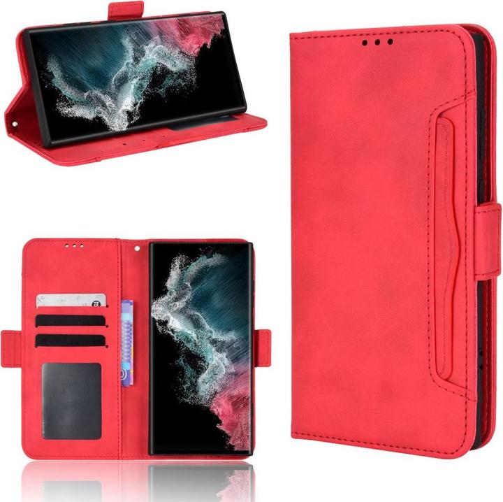 Image du produit Cover-Discount Galaxy S22 Ultra - Étui avec de nombreuses poches pour cartes rouges (Samsung Galaxy S22 Ultra)