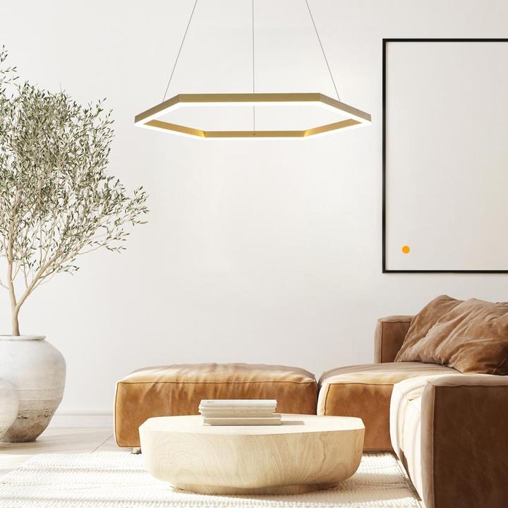 s.luce Hexa eckige LED-Pendelleuchte Esstisch Direkt oder Indirekt (3100 lm)