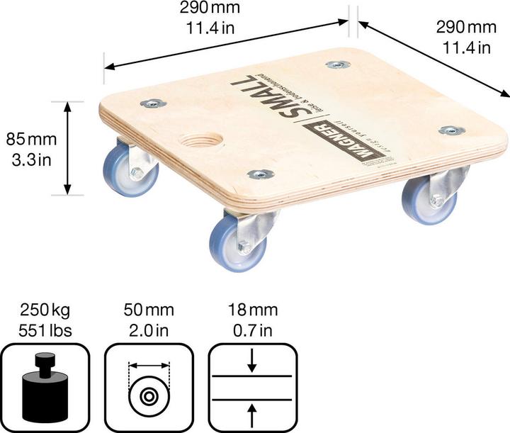 Produktbild kaiserkraft Transportroller aus Multiplexplatte (200 kg)