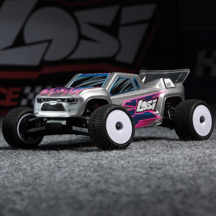 Produktbild Losi Micro-T 2S 1/28 2WD RTR Stadium Truck (Akku & Ladegerät enthalten), Silber (RTR Ready-to-Run)