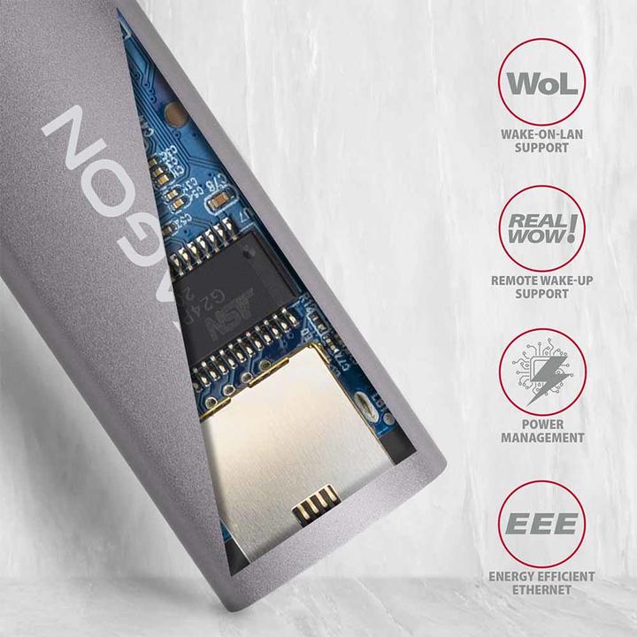 Produktbild Axagon ADE-TRC Gigabit Ethernet 10/100/1000 Adapter - USB 3.1 Typ C, Titangrau (USB 3.1, RJ45 (1x))