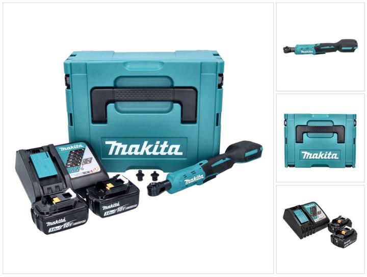 Actual product image Makita DWR 180 RFJ Cordless ratchet screwdriver 18 V 47.5 Nm 1/4" 3/8" + 2x rechargeable battery 3.0 Ah + (1/4", 3/8")