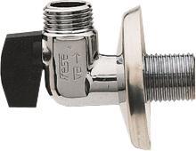 Actual product image Villeroy & Boch Gustavsberg Securex kuglehane vinkelløbende med kontraventil, incl. roset 65 mm. 1/2" forkromet med