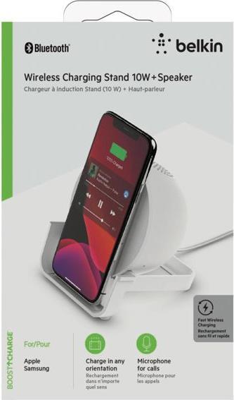 Actual product image Belkin BoostCharge 3-in-1 Wireless Charger + Ständer + Lautsprecher (10 W)