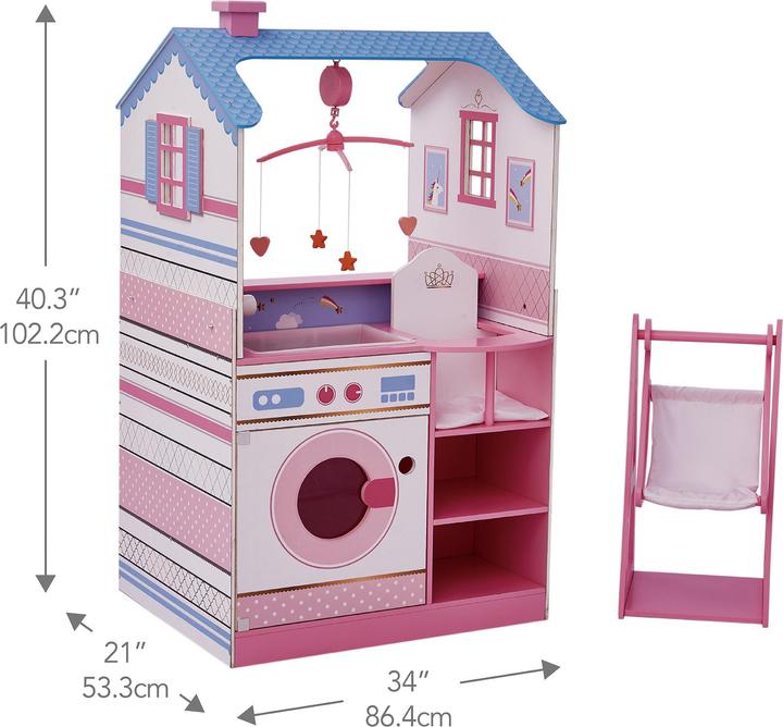 Image du produit Teamson Olivia's Little World Wickelstation fr Baby-Puppen mit Aufbewahrung Puppenhaus, Rosa