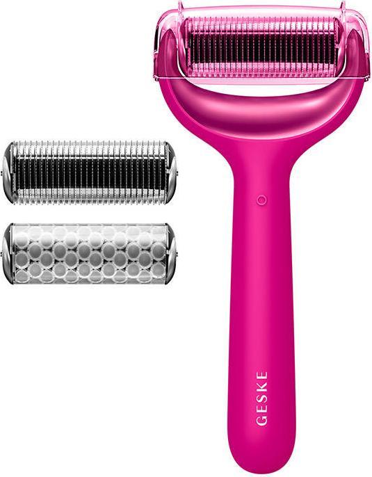 Actual product image Konjac Sponge Roller do mezoterapii igłowej twarzy i ciała 8w1 Geske z Aplikacja (magenta)
