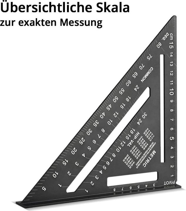 Image du produit Stahlwerk Kit de règles avec règle de mesure multi-angles, règle triangulaire, triangle d'angle (300 mm)