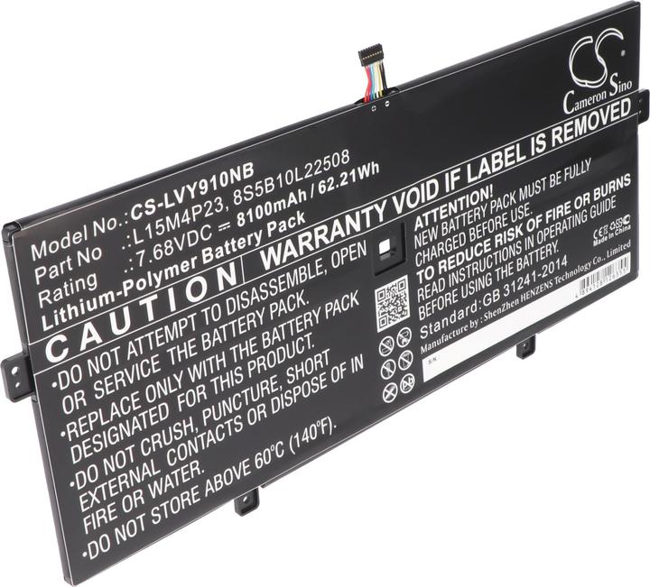 Actual product image AccuCell Akku passend für Lenovo Yoga 910, Lenovo Yoga 910-13IKB, L15M4P23, 7,68V, 8100mAh (8100 mAh)