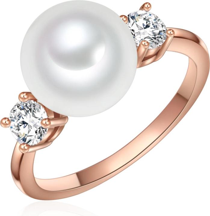 Actual product image Lulu & Jane Brass zirconia shell pearl rose gold - 33212 (56)
