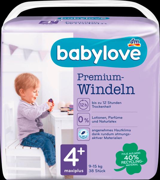 dm babylove Premium-Windeln (Gr. 4+, Tragepack, 38 Stück)