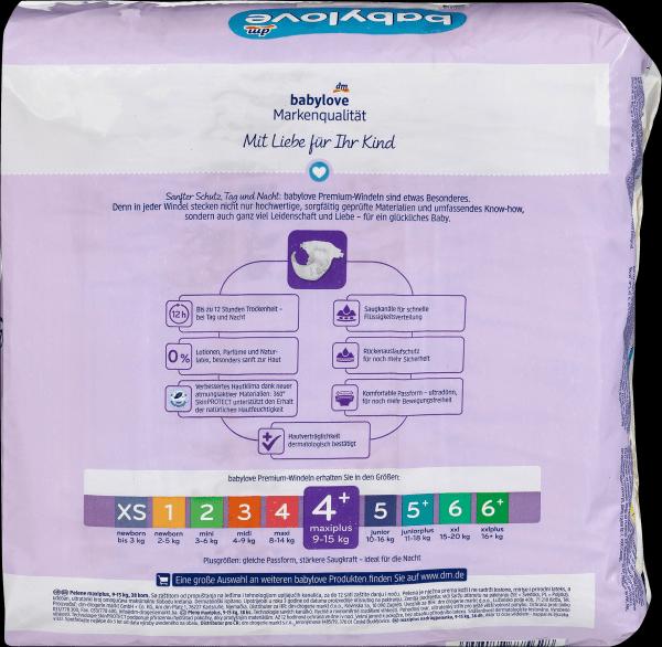 Image du produit dm babylove Premium-Windeln (Taille 4+, Pack, 38 pièce(s))