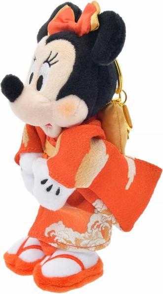 Actual product image Disney Minnie plush key ring kimono Japan City Specific