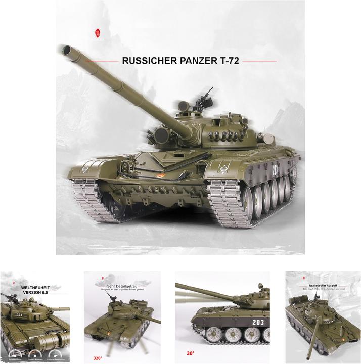 Actual product image Es-toys Heng Long RC Tank Russian T-72, Pro (RTR Ready-to-Run)