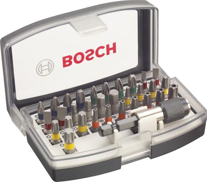 Produktbild Bosch Professional Zubehör Bits-Satz mit Klingenhalter (Kreuz Phillips PH M1, Kreuz Phillips PH M2, Kreuz Pozidriv PZ M1, Kreuz Pozidriv PZ M2, Kreuz Phillips PH M3, Kreuz Pozidriv PZ M3, Innensechsrund TX mit Loch M10, Innensechsrund TX mit Loch M20, Innensechsrund TX Mit Loch M25, Innensechsrund TX mit Loch M27, Innensechsrund TX mit Loch M30)