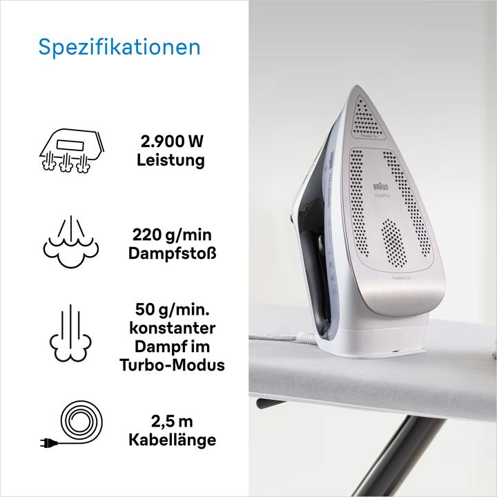 Productafbeelding Braun TexStyle 7 Pro SI7149WB Droog- en stoomstrijkijzer EloxalPlus zoolplaat (2900 W, 225 g/min)