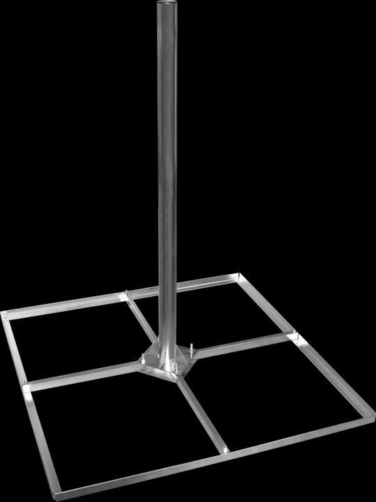 Image du produit Megasat 110098 Poteau de balcon Mât 1m Dalle béton 4x50 (Miroirs + antennes Montage)