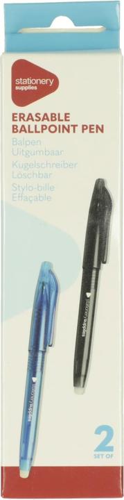 Produktbild Kugelschreiber radierbar (Blau, Schwarz, 2 x)