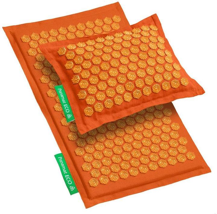 Produktbild Pranamat Eco Massage Set – Matte und Kissen dunkelorange