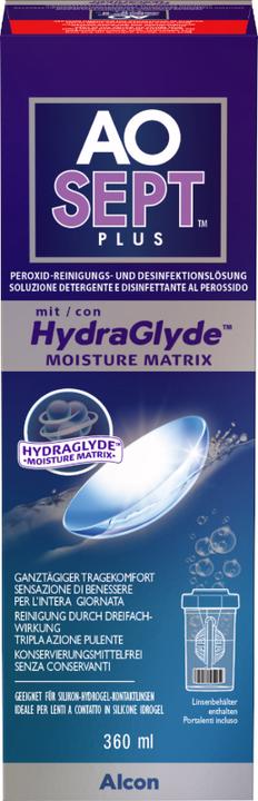 Produktbild AOSept HydraGlyde, Peroxid Reinigungs- und Desinfektionslösung, 360 ml (Peroxid-System, 360 ml)