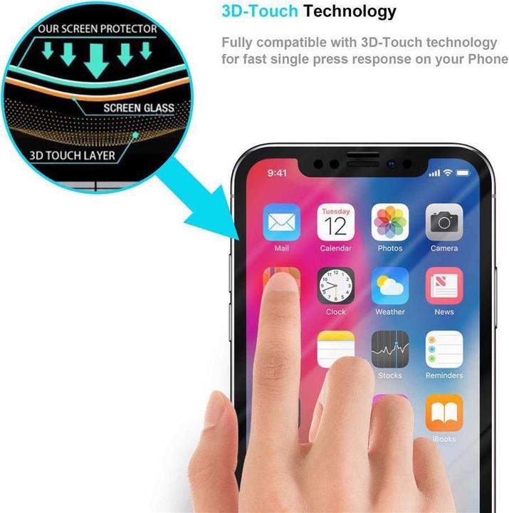 Produktbild Cadorabo Fullcover Display Schutzglas für Apple iPhone X / XS Retail Packaging (1 Stück, Apple iPhone X)