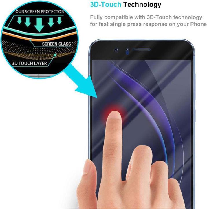 Immagine prodotto Cadorabo Vetro protettivo per display Fullcover per Honor 8 / 8 PREMIUM Confezione al dettaglio (1 Pezzo/i, Apple iPhone 8)