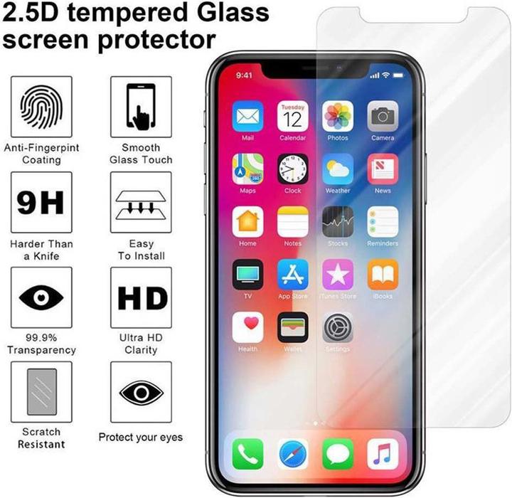 Actual product image Cadorabo Display protection glass for Apple iPhone X / XS (1 Piece, Apple iPhone X, Apple iPhone XS)