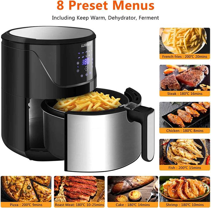 Produktbild Llivekit Heissluftfritteuse XXL 5L, Schwarz und Silber