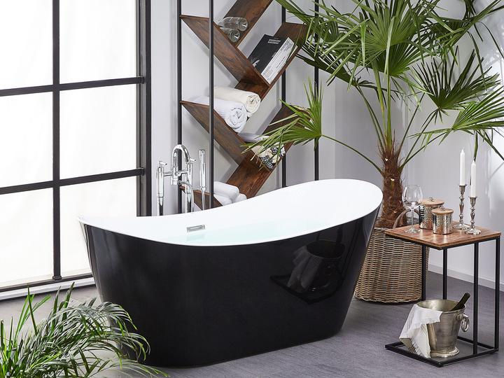 Actual product image Beliani Bathtub freestanding black oval 150 x 75 cm ANTIGUA (180 l, 75 cm, 150 cm)