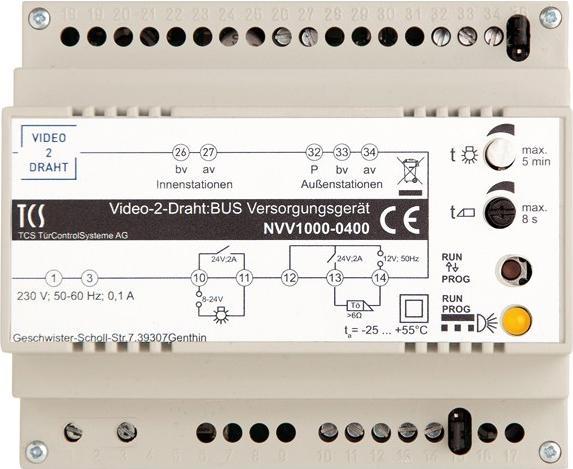 Image du produit TCS Unité d'alimentation et de commande pour installations vidéo BUS 2 fils 6TE