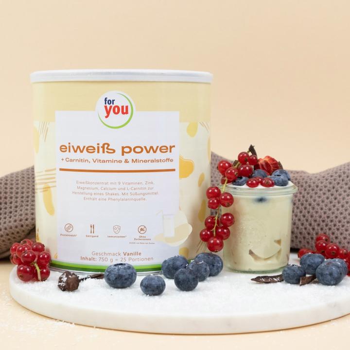 Produktbild For You eiweiss power Vanille (Vanille, 1 Stk., 750 g)
