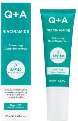 Actual product image Q+A Protective skin cream with niacinamide SPF 50 Niacinamide (Balancing Daily Sunscreen) 50 ml (Suntan cream, SPF 50, 50 ml)