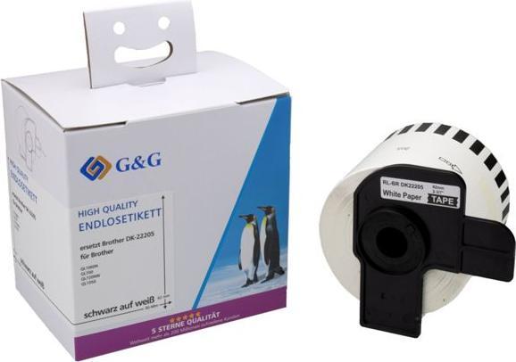 Produktbild G&G Endlos-Et. 62mm x 30,48m sw- komp. m. Brother DK-22205