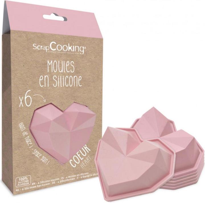 Produktbild ScrapCooking 6er Set Silikonform "Diamantherzen"